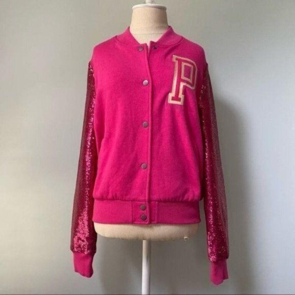 Victoria's Secret Sequin Sleeve Varsity Jacket